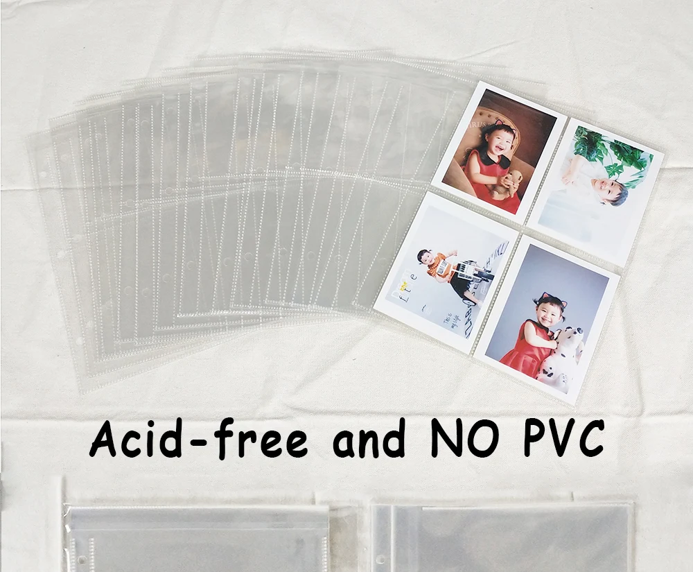 Plrbok 10 pcs a5 1 2 4 Taschen 3 Loch klarer Ring binder Nachfüll hüllen 4 × 6 10 × 15 4r Foto karten Notebook Fotoalbum Kartens eite – Detail 13