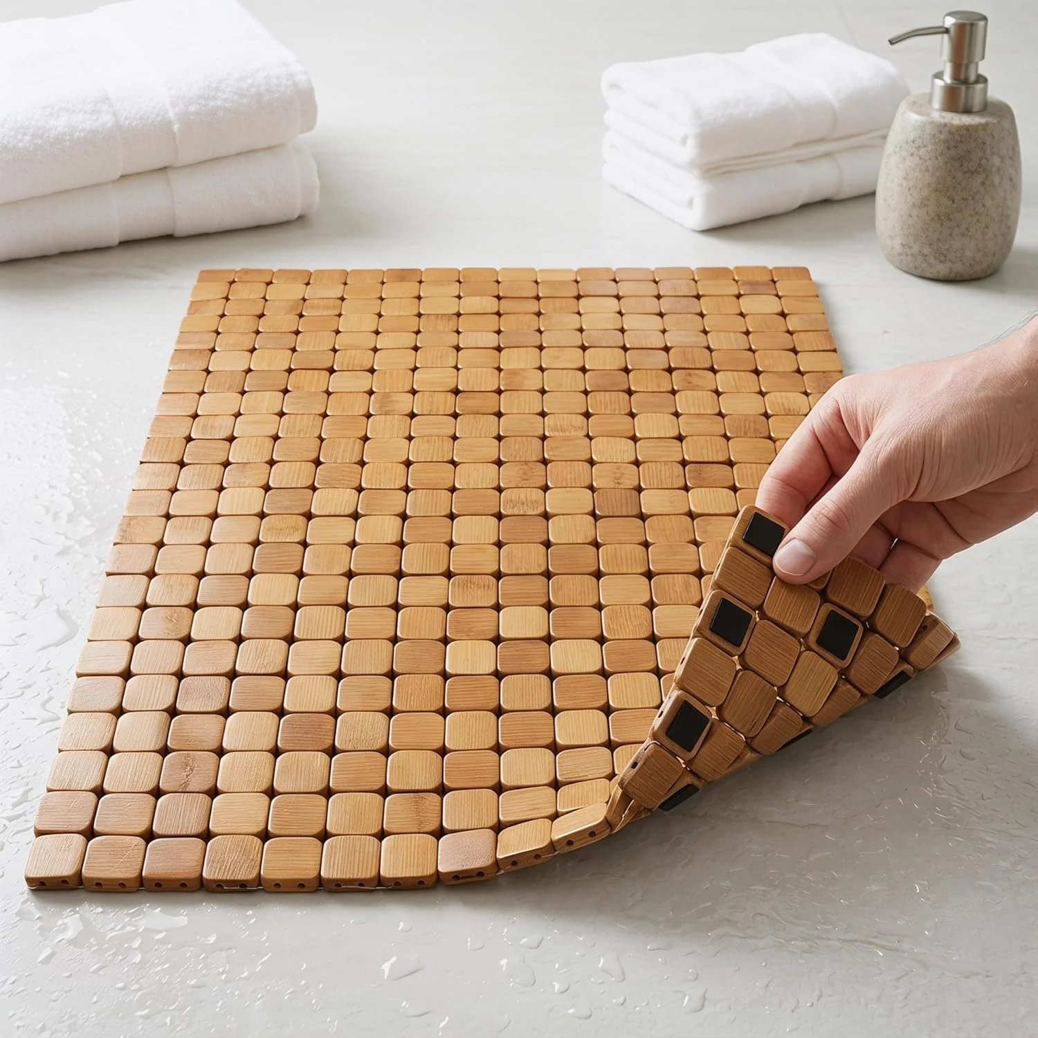 Haushalts-Duschmatte aus natür – Bamboo Bath Mat Bewertung und Preis
