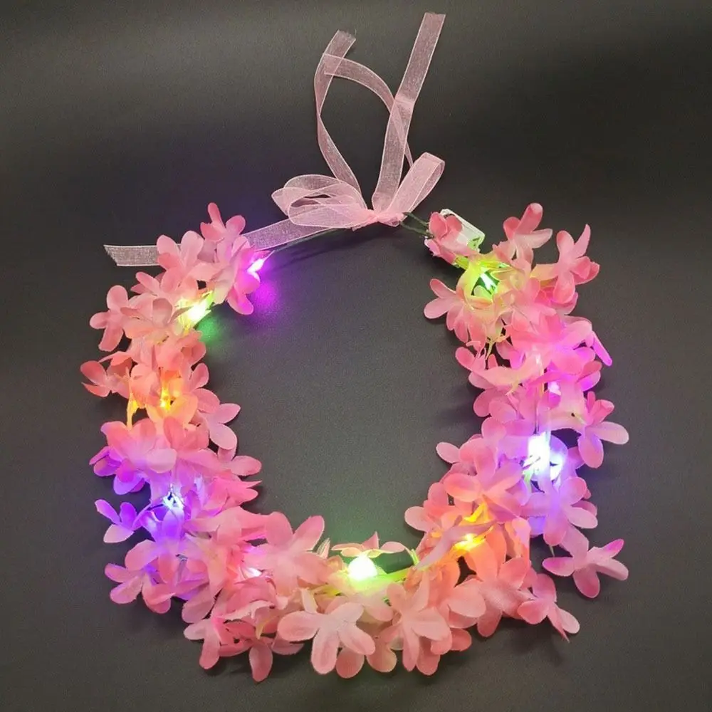Wedding Luminous Hairband Women Girls Glowing LED Wreath Christmas Party Decoration Light Up Headband Halloween Crown Flower view 3