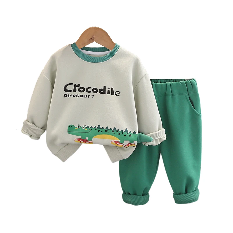 

Baby Boutique Clothes 2024 Spring Autumn Boys and Girls Loose Cartoon Pullover Long Sleeve T-shirts and Pants Kids Tracksuits