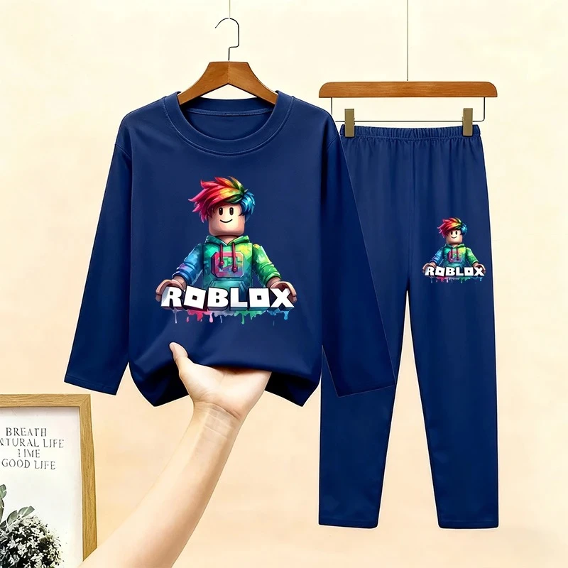 

Roblox New Autumn Winter Children's Clothing Sets Baby Sleepwear Long Sleeved Pants Clothes Kids Pajamas Set Baby Boys Pyjamas