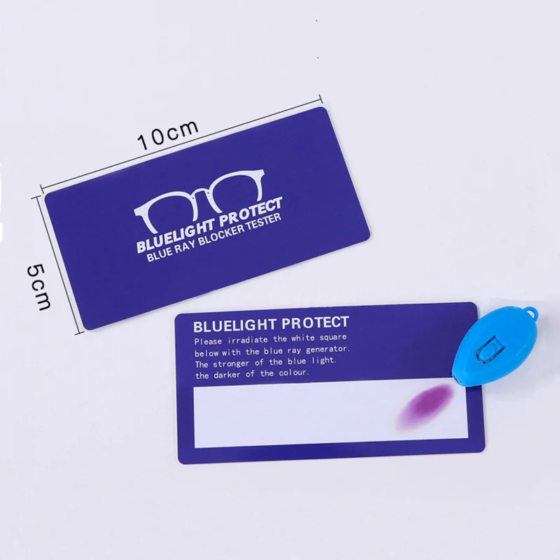 PVC Anti-Blue Light Test Card test light glasses UV test Accessories card blue light detection card Generator Card