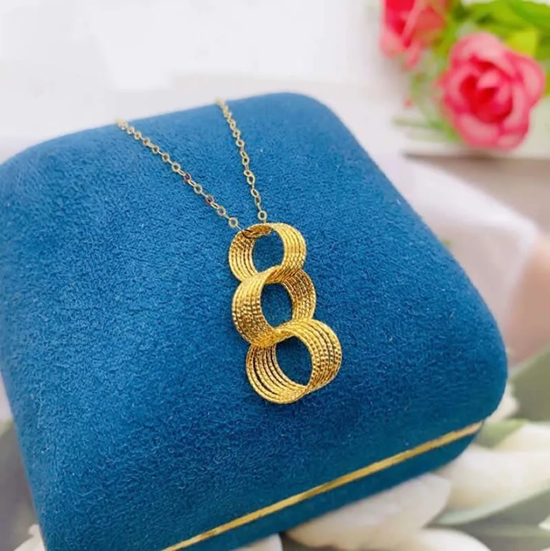 

Solid 18K Yellow Gold Pendant Women AU750 Gold Round Circle Necklace Pendant