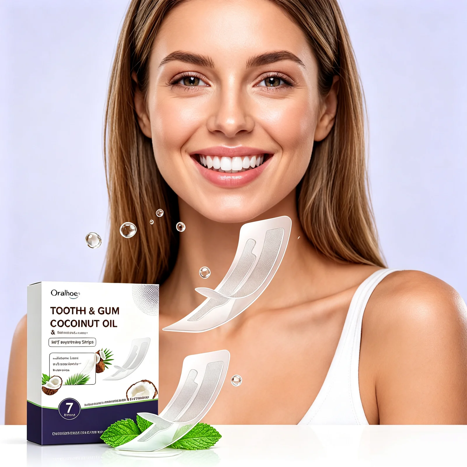 Teeth Whitening With Coconut Oil - Oralhoe Whitening Strips for Teeth Brightening