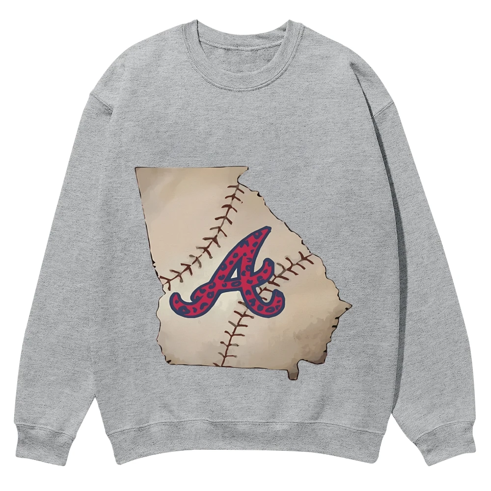 Felpa grafica alla moda dello stato di baseball della Georgia Felpa causale Camicia a maniche lunghe alla moda Colori comfort Felpa unisex