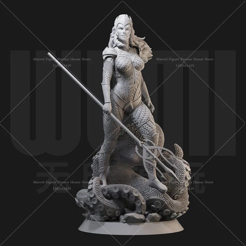 1/24 1/18 Scale DC Mera Queen of Atlantis Bright Long Hair Independent Image DIY Self-assembled GK 3D Resin Un-panited Girl Doll