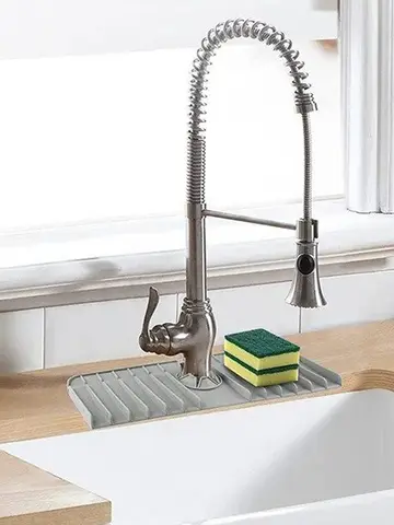 Silikonowa mata pod kran mydło do naczyń uchwyt na gąbkę zlew blat kuchenny mata do suszenia łazienka zlew kuchenny osłona przeciwbryzgowa podkładka odpływowa