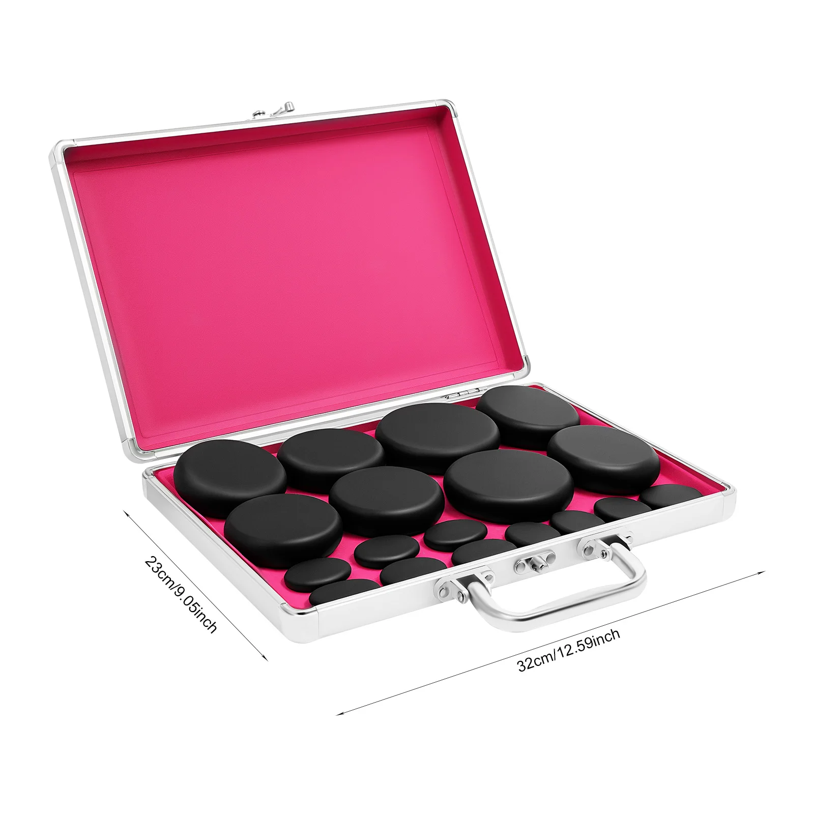 Kit de pedras vulcânicas de pedra de massagem quente portátil rock spa oleado saúde e fitness basalto lava kit de massagem de pedra quente 16 peças