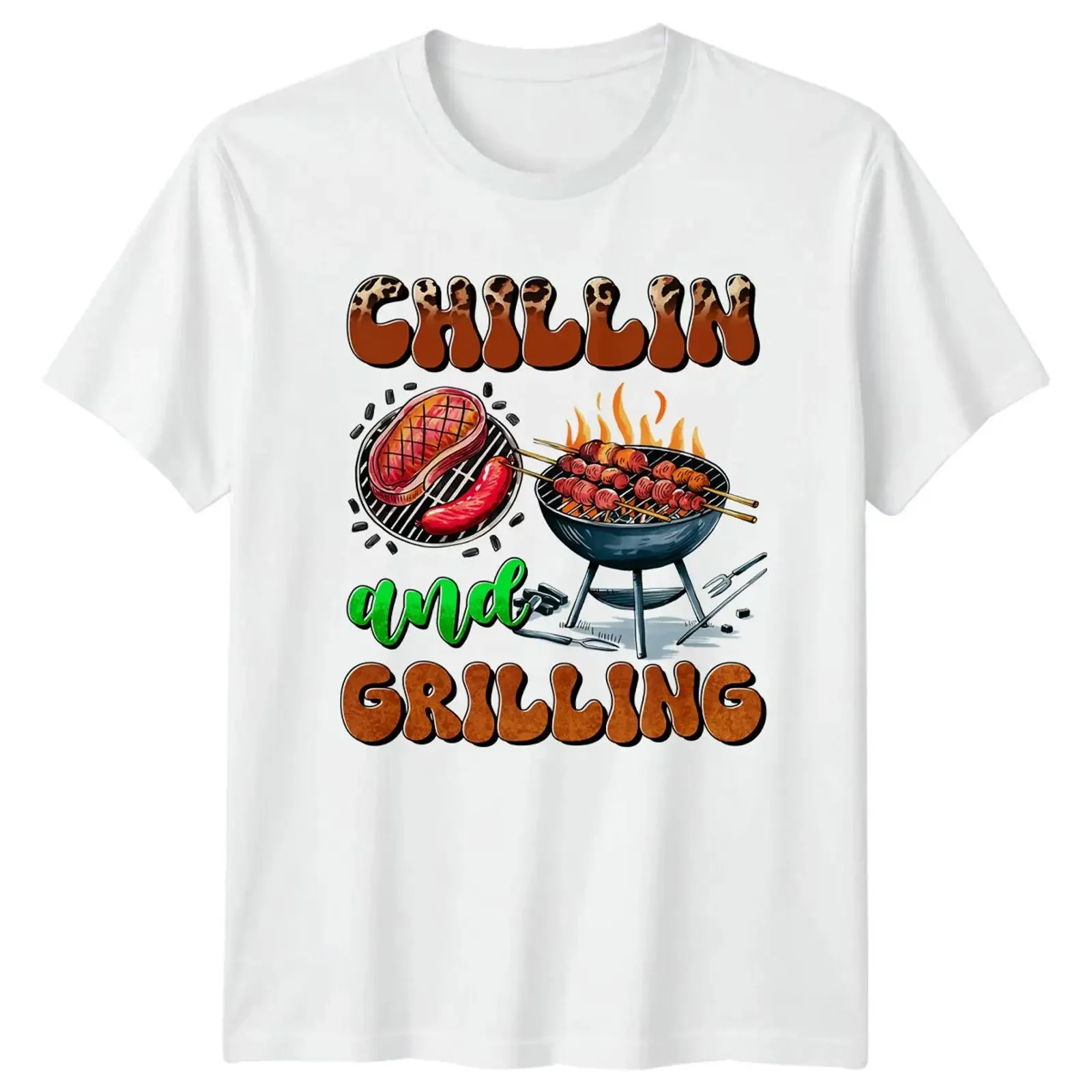 Chilling and Grilling Dad T Shirt BBQ Father's Day Image 1 of 4 vintage Washed homme Stretched Comfortable Slightly fashion