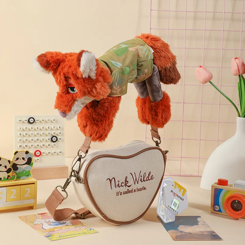 Disney Zootopia Judy Nick Plüsch Spielzeug Schulter Tasche Kawaii Umhängetasche Stofftier Puppe Rucksack Mode Vielseitige Liebe Taschen