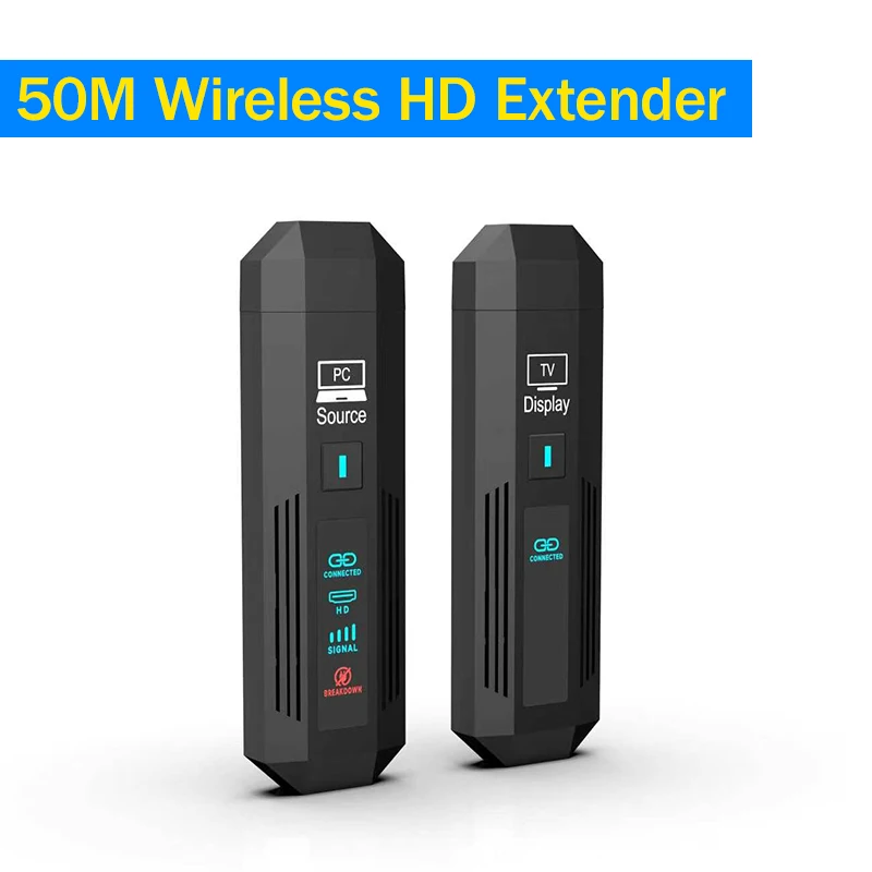 Wireless HDMI Transmitter and Receiver 1080P 50M HDMI Extender TV Stick Dongle Video Adapter for Laptop TV Projector Monitor PC