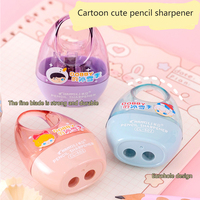 Mini Pencil Sharpener Cute Dual Hole Handheld Portable Sharpener for Kids Colorful Classroom Supplies