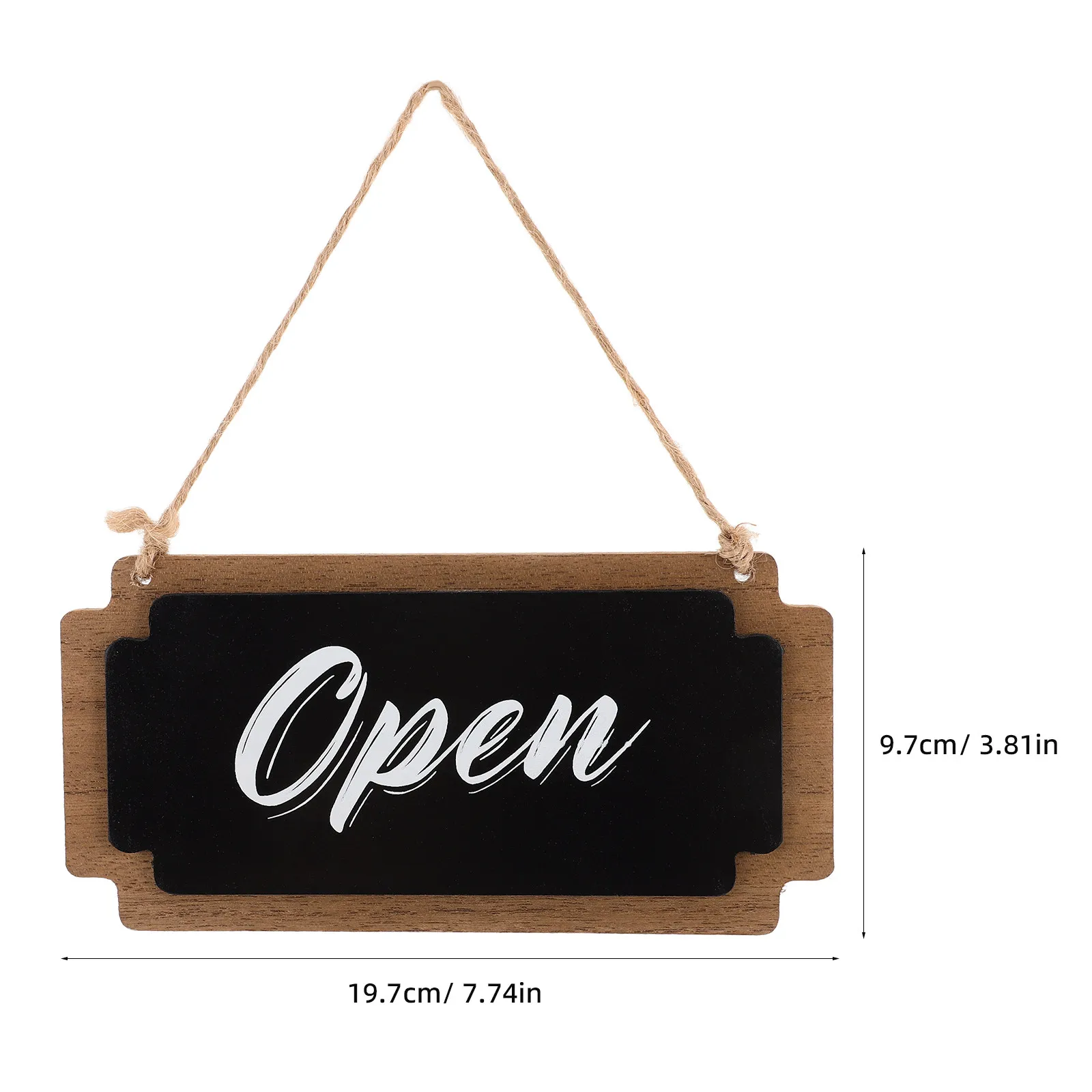 Double Sided Wood Sign Natural Grain Hanging Open Closed Store Sign for Restaurant Shop Business Hours Display