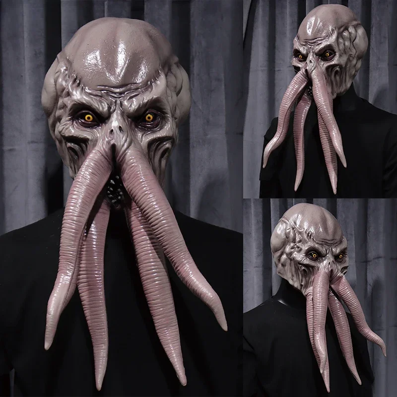 Game Baldur Gate 3 Lllithid Mind Flayer Squiddy Mask Octopuses Monster Latex Helmet Halloween Cosplay Party Costume Props Decor