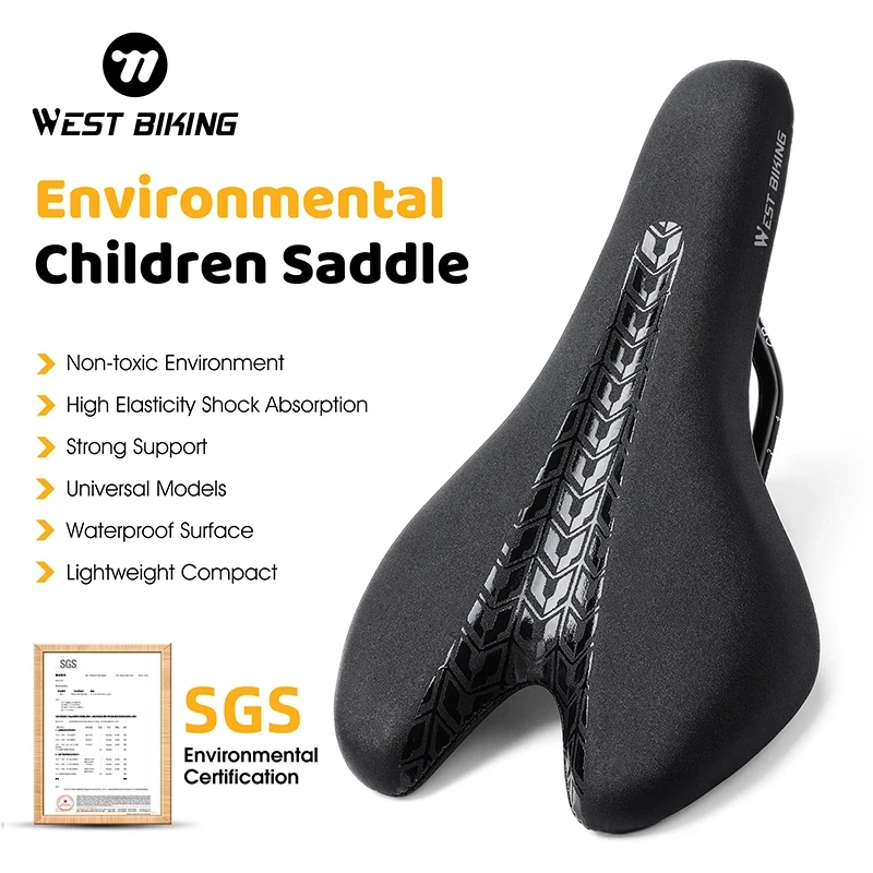 

WEST BIKING SGS Children Bike Saddle Kid Shock Absorption Cycling Saddles Soft Bicycle Seat Ultralight MTB Road Riding Mat