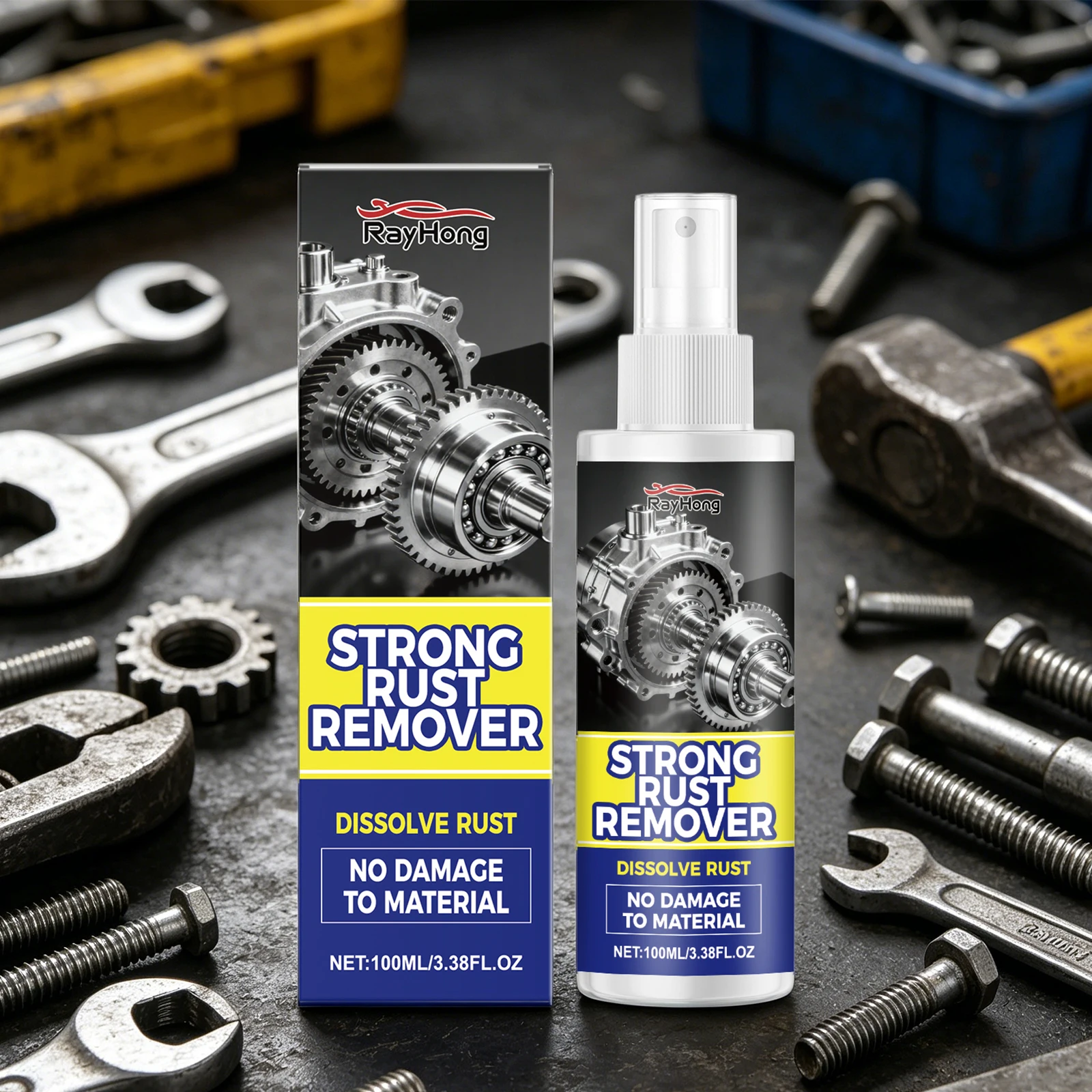 Rust Remover Spray for Car Household Hardware Metal Surface Cleaner Prevents Corrosion Multi Purpose Auto Parts Derusting Agent