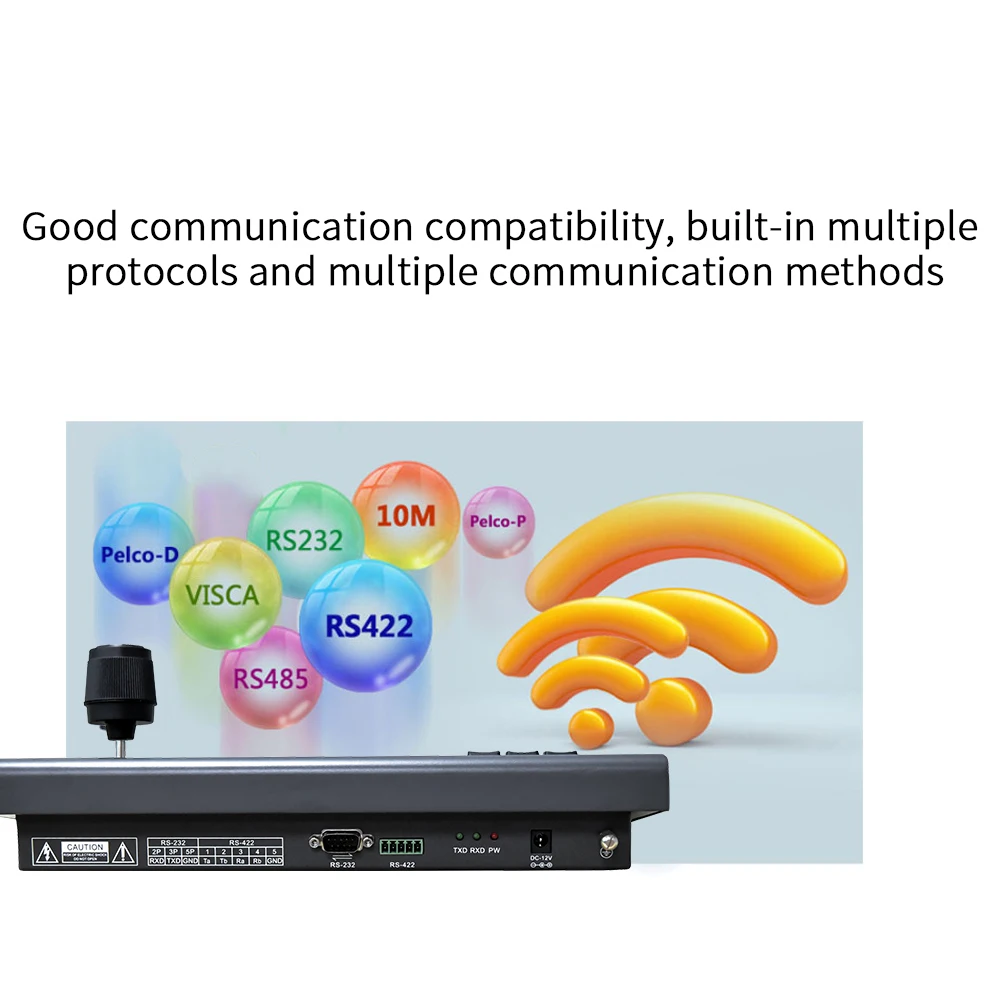 Camera Control Keyboard PTZ Controller Joystick RS232/422 Broadcasting Conference for Meeting Network Console Black KBD1010