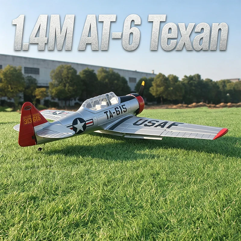 

Радиоуправляемая модель самолета Dynam AT-6 Texan 1400 мм, 6-канальная, улучшенная версия, имитирующая самолет времен Второй мировой войны, с фиксированным крылом, истребитель AT6