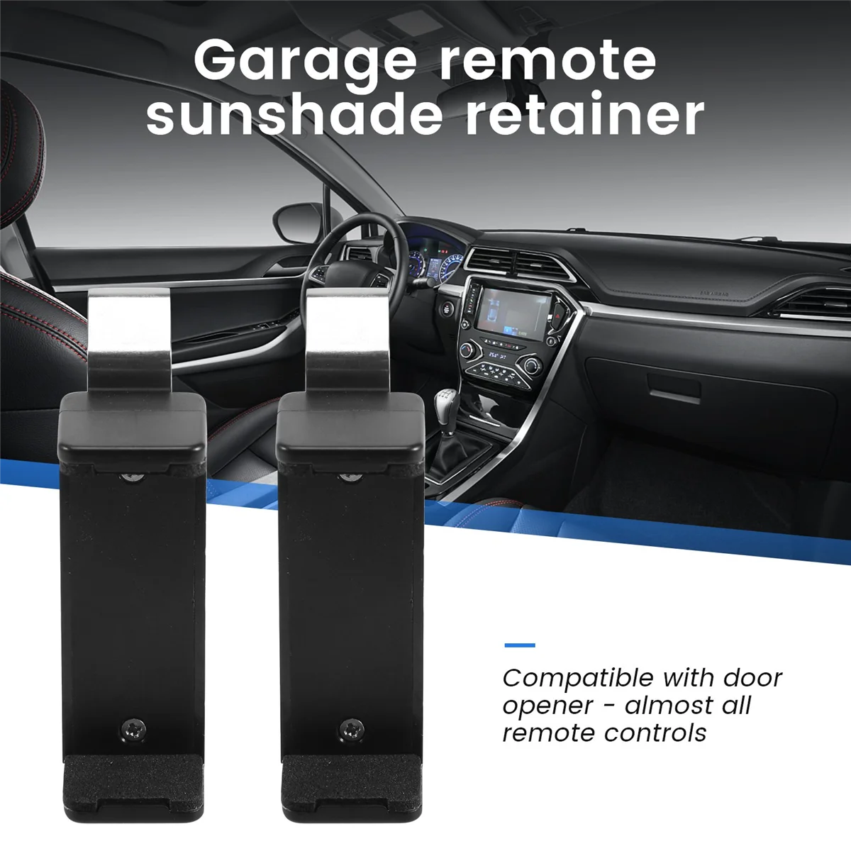 Garage Door Opener Clip, Car Garage Remote Visor Clip Holder for Liftmaster Sears Chamberlain, for Remote Controls 2Pcs image 5