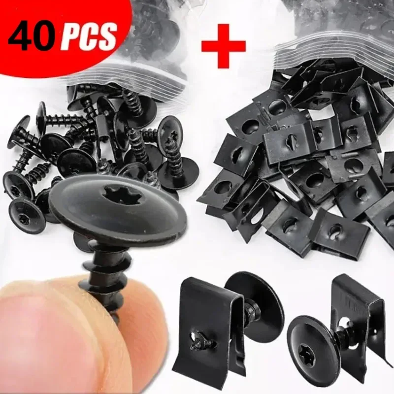 

Car Self-tapping Screw Fasteners Auto Metal U-shaped Spacers Self-Tapping Screws Kit Auto Motorcycle Modification Accessories