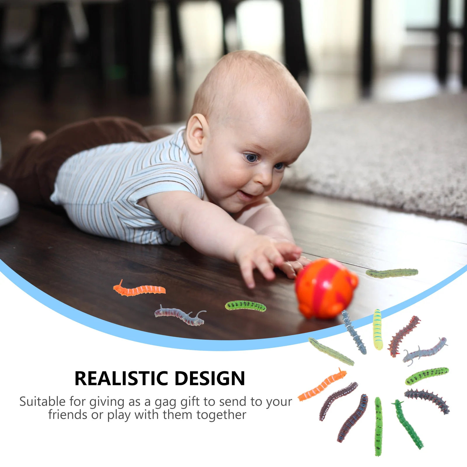 

12Pcs Fake Caterpillar Prank Scare Halloween April Fool's Day Trick Joke Prank Caterpillar Tricky Toy Joke Toys