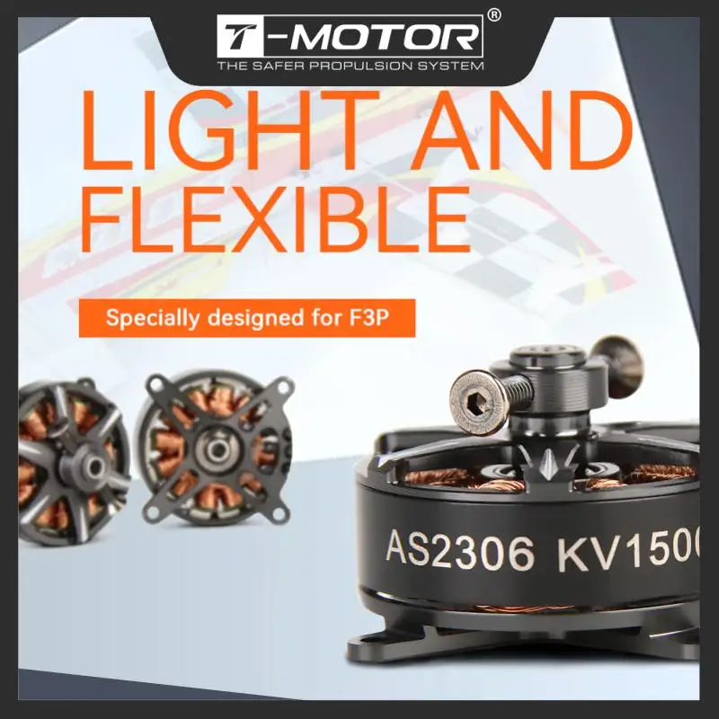 

T-MOTOR HOBBY AS2306 2-3S с коротким валом F3P Крытый радиоуправляемый самолетный двигатель Короткий бесщеточный двигатель для 150-320 г внутреннего самолета F3P