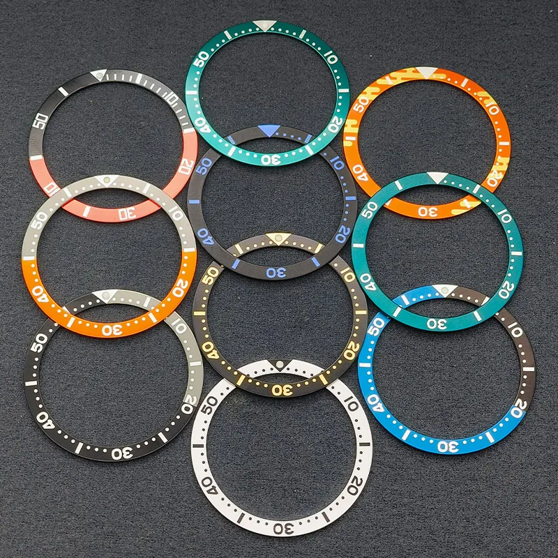 

38mmx31.5mm SKX007 Flat Aluminum Watch Bezel Insert Fits SKX007 SKX009 SRPD Watch NH36 NH35 Movement Men's Watch Modifed Parts