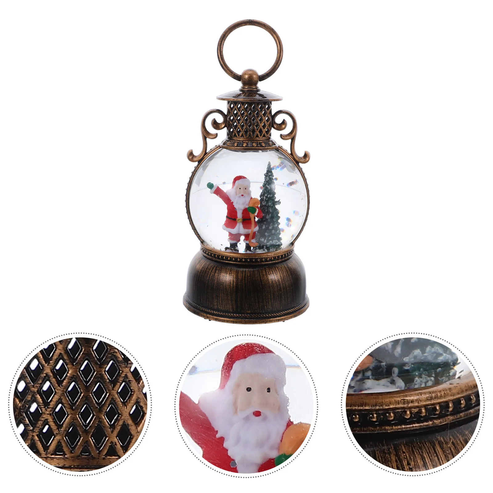 

Christmas Lantern Snow Globe Snowman Glitter Music Box Xmas Table Decorations USB Powered No Included Holiday