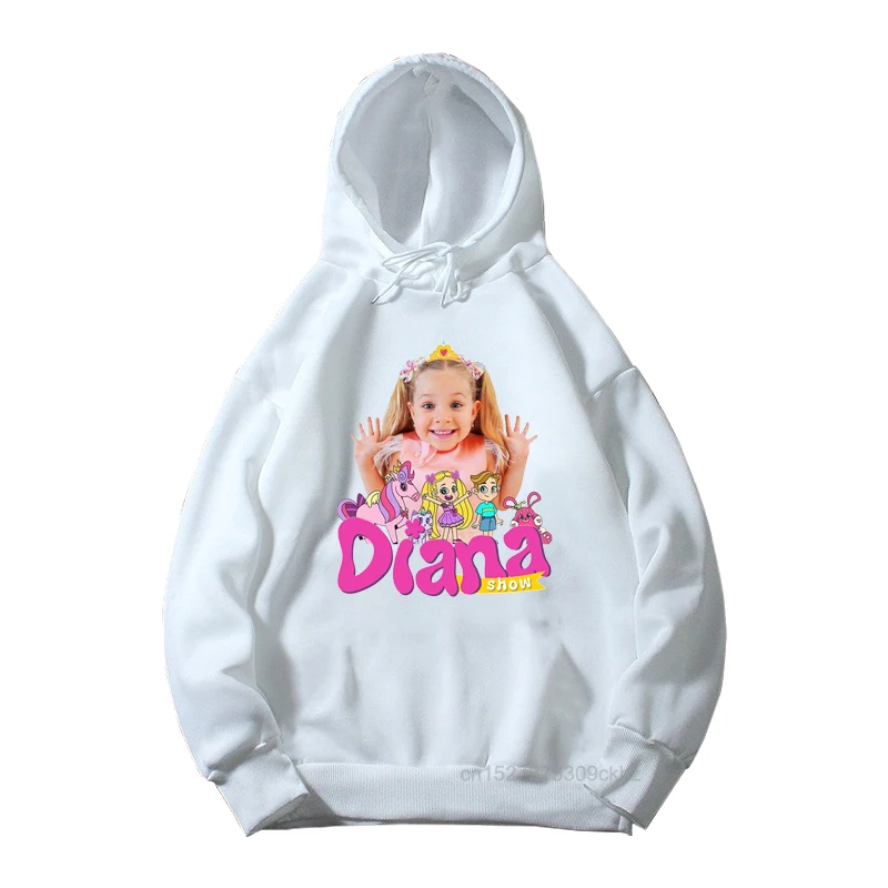 

Children'S Hoodie Newly Girl White Sweatshirt Cute The Kids Diana And Roma Show Print Autumn And Winter Fashion Girls Clothes
