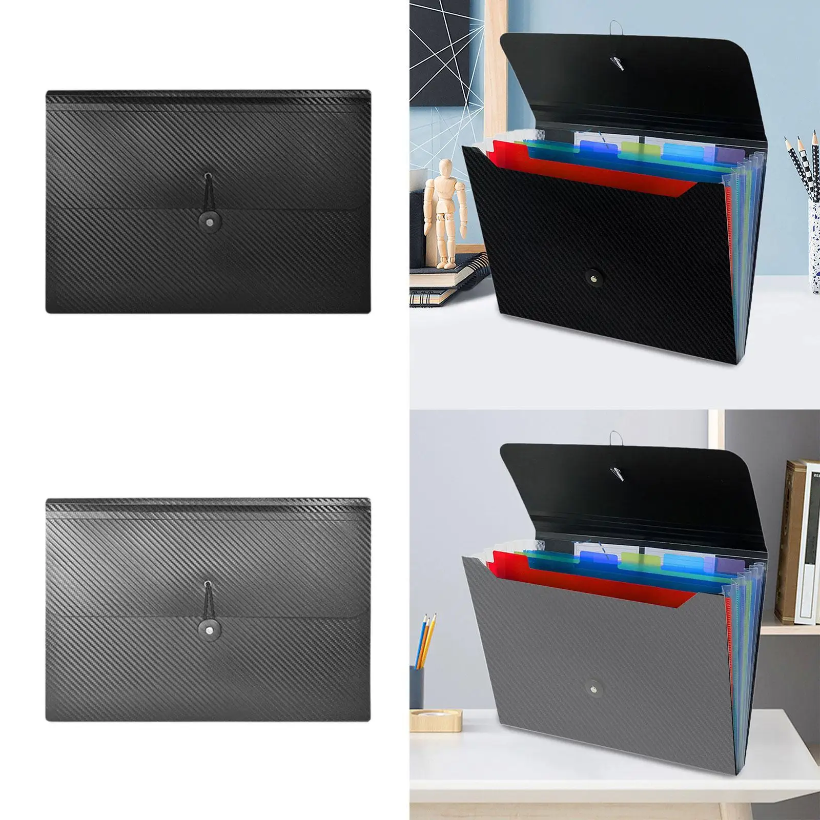 Expanding File Folder with 7 Pockets Portable Easy to Carry Waterproof Filing Folder for Receipt Coupon Ticket School Business