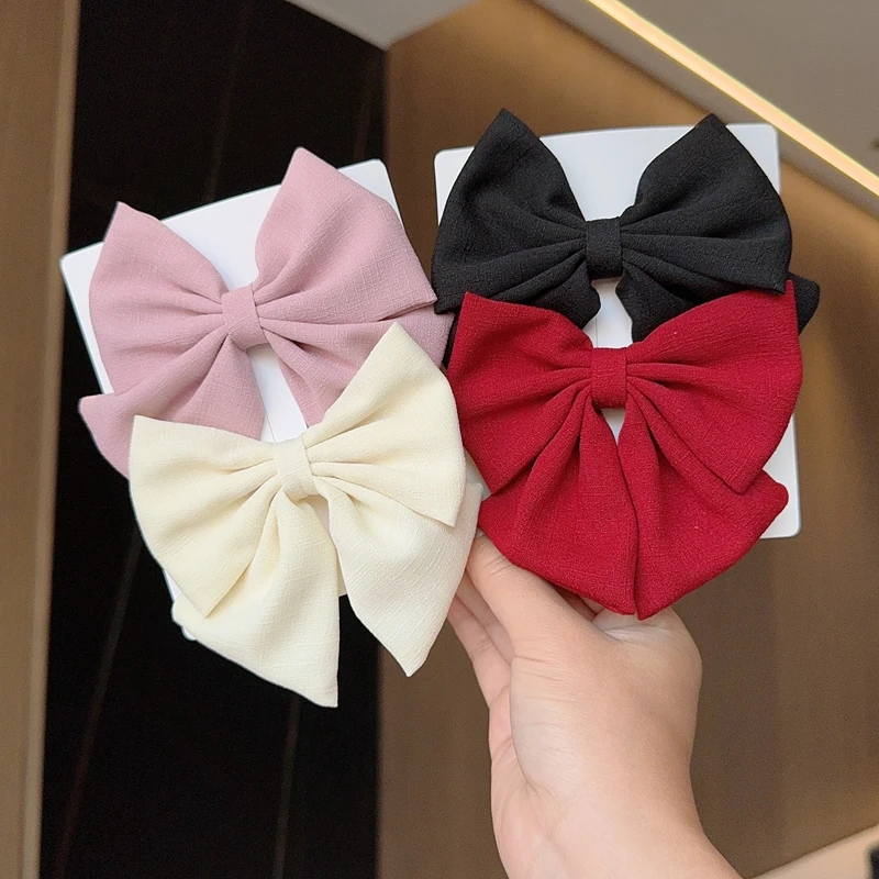 

2PCS/Lot Solid Color Grosgrain Ribbon Hair Bows Boutique Hair Clip For Girls Hairgrips New Headwear Kids Hair Accessories Gift