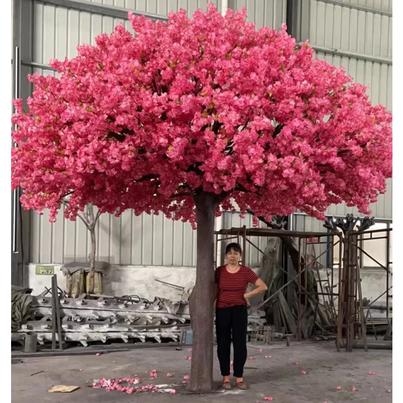 Big Artificial Cherry Blossom Tree Faux Silk Pink Cherry Tree Artificial Cherry Blossom Tree for Wedding Decoration