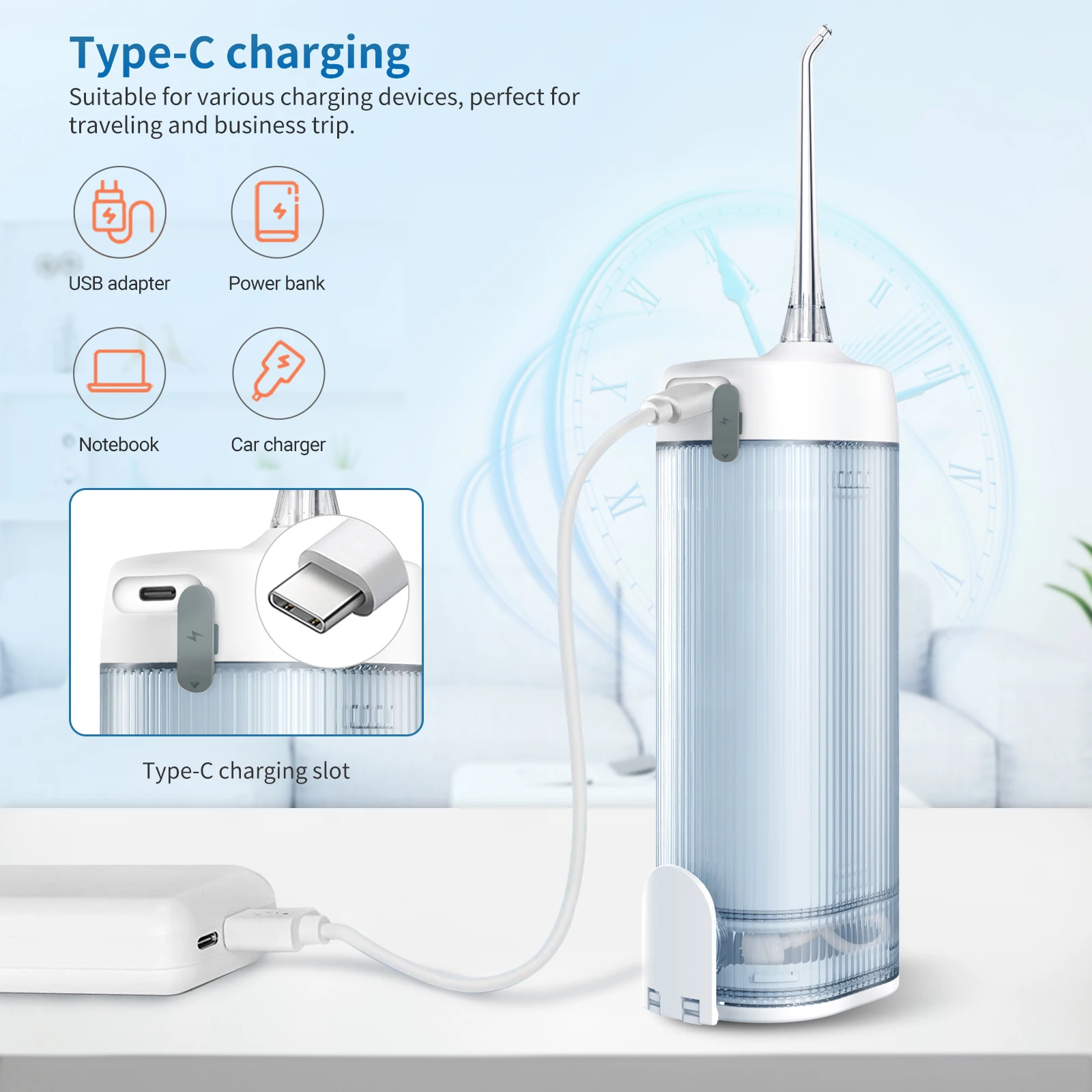 Upgraded Cordless Water Flosser, Power Oral Irrigator With 4 Modes For Teeth And Braces