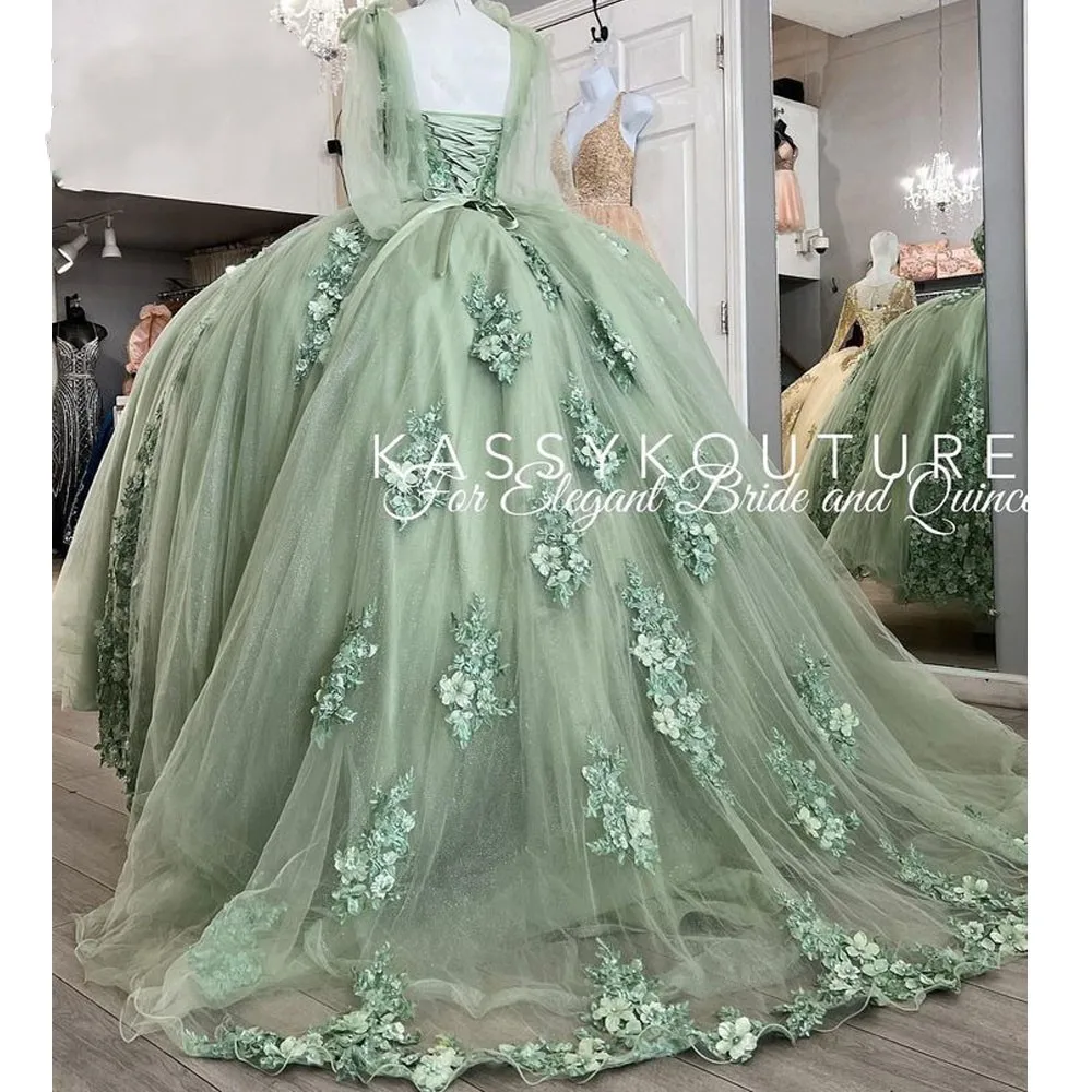 Robe de bal verte bouffante en Tulle, 15 Anos, 15 Anos