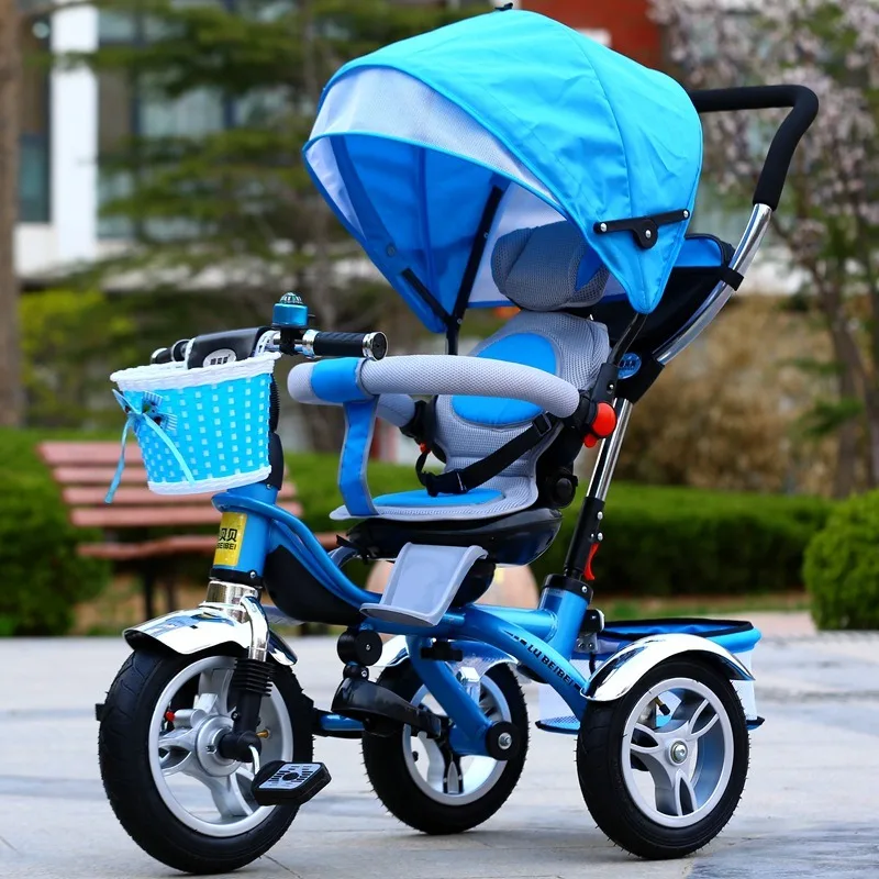 2024Children's tricycle bicycles can be easily pushed to ride boys and girls tricycles.