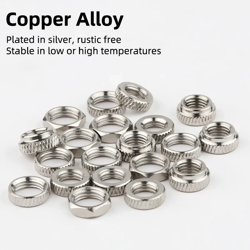 10PCS F/V A/V Nickel Plated Copper Nuts For Motorcycle Bicycle Schrader Presta Valve 8V1 6V1 Nipple Fastening Threaded Tool