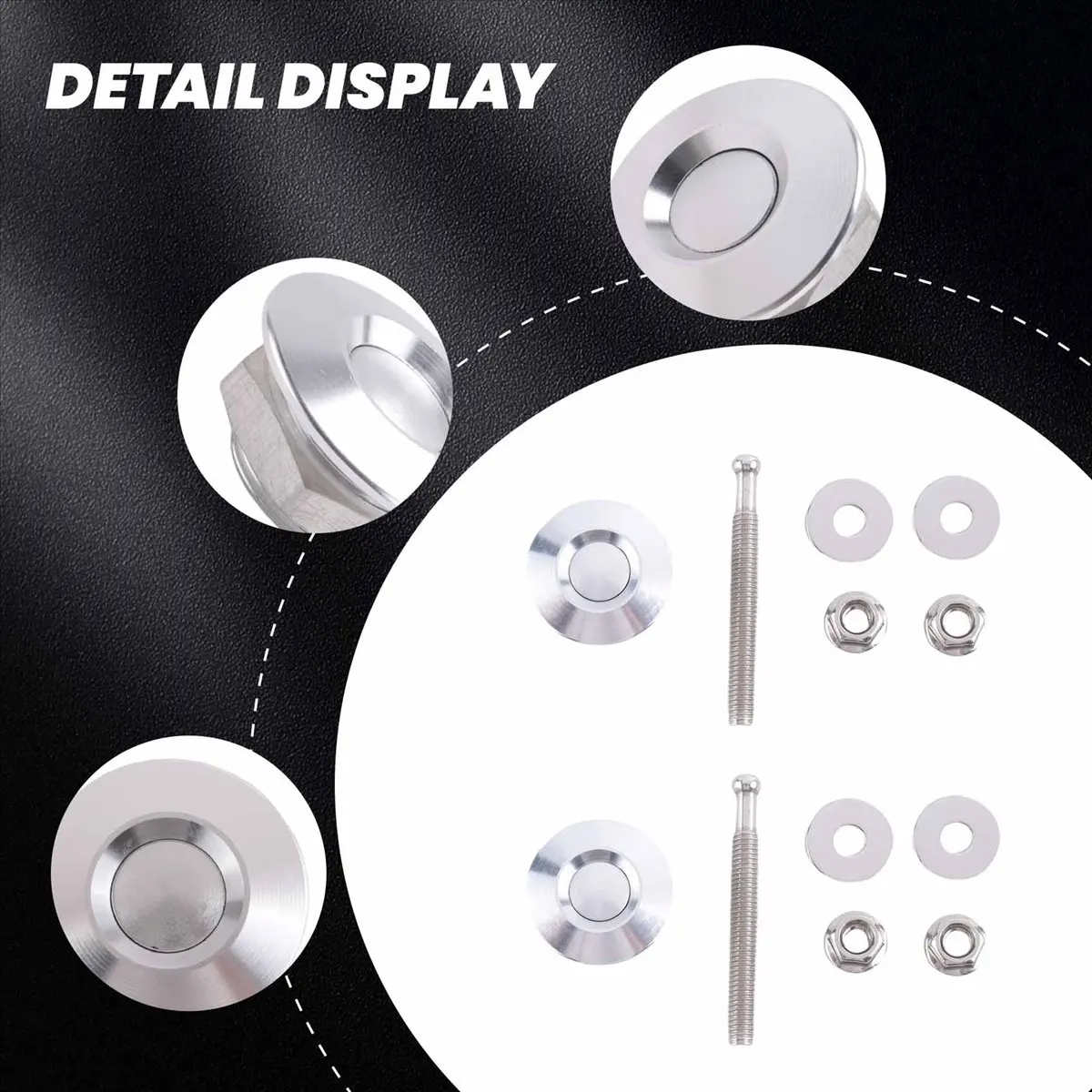 Super Sale Long Push Button Quick Release Hood Pins Bonnet Lock Clip Latch Bumper Kit
