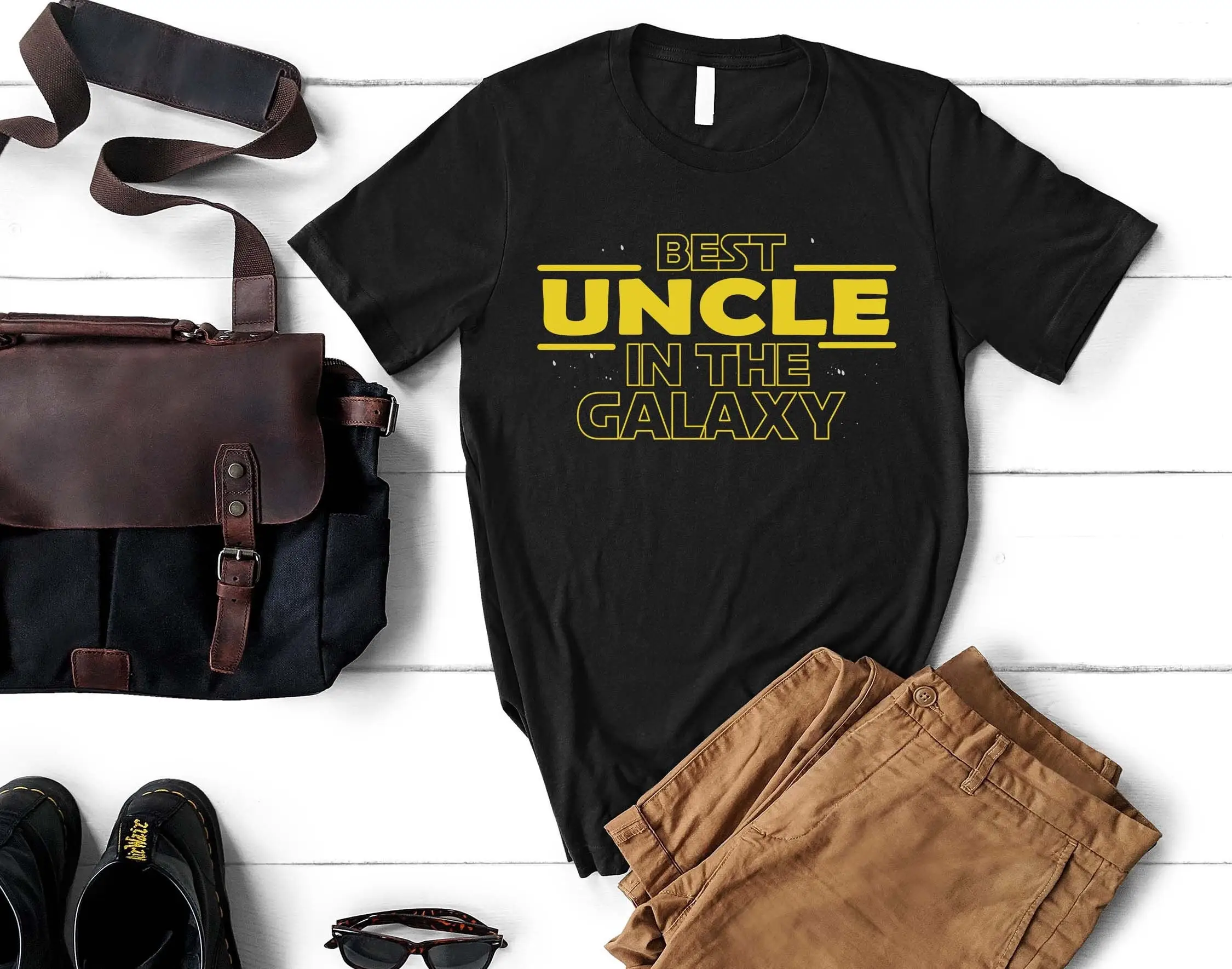 Best Uncle T Shirt In The Galaxy Christmas for From Niece Nephew Father's Day Boyfriend