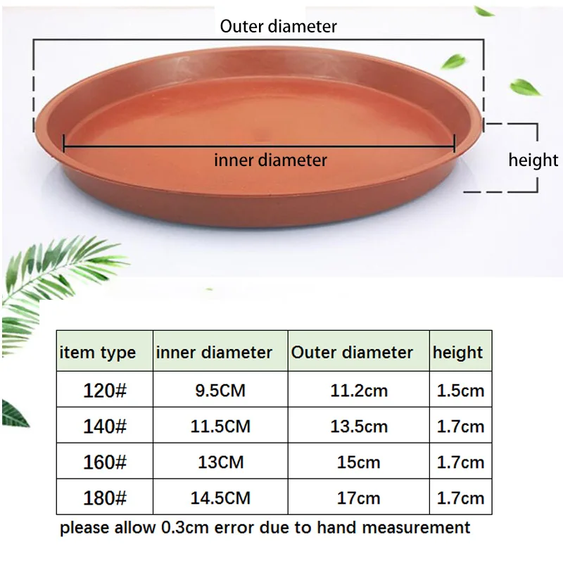 

10pcs Plastic Flower Pot Tray Base Plant Saucer Round Drip Plant flowerpot Trays Pot Indoor Outdoor Home Garden Supplies D1