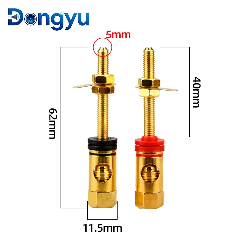 2/4/6PCS Speaker DIY Lengthen Terminal Connector Binding Post HIFI Amplifier Pure Cupper Gold-plated Banana Socket