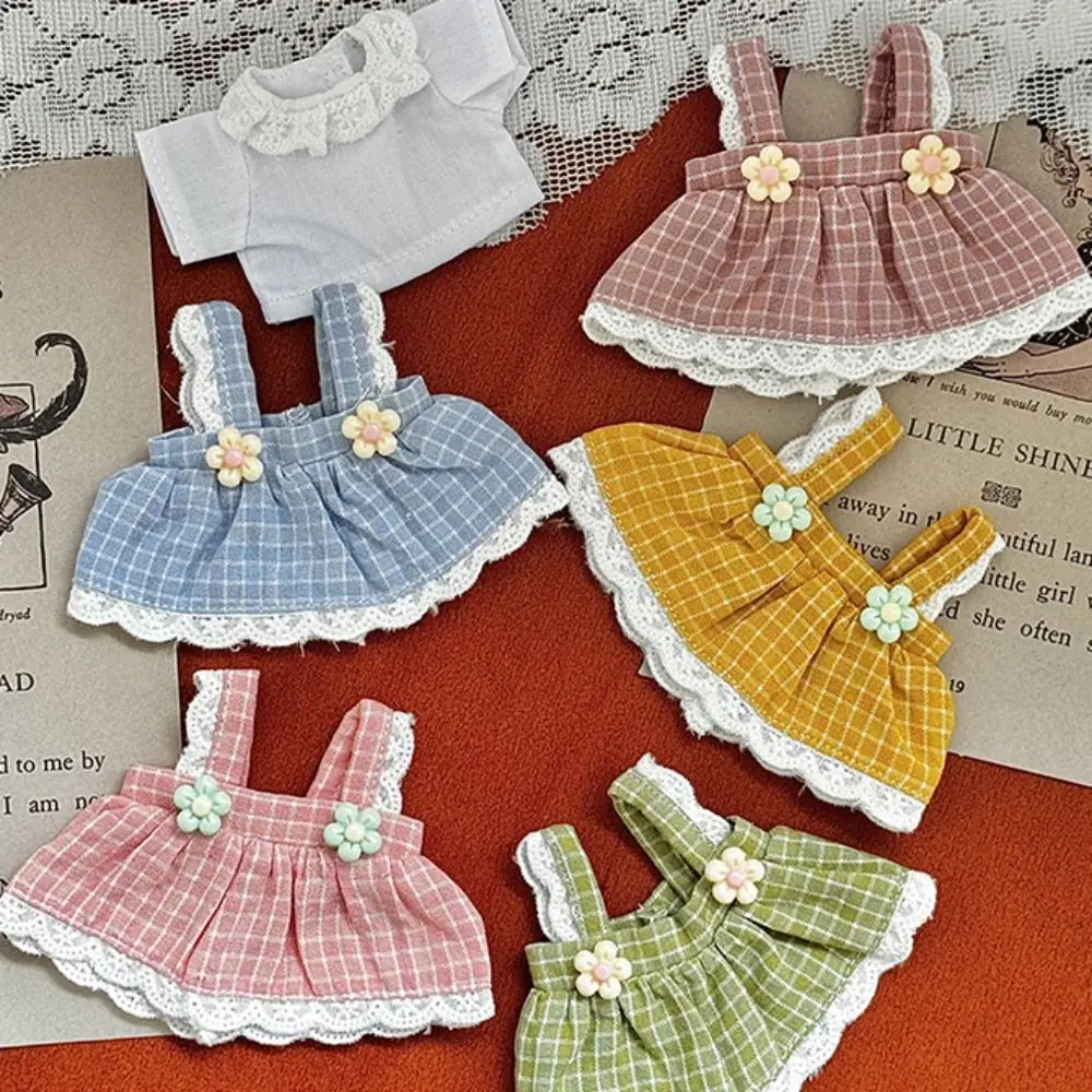 Grids Pattern 10CM Cotton Doll Clothes Doll Skirt Pants Doll Sweater Cardigan Multistyles 1/12 BJD Dolls Clothes Accessories