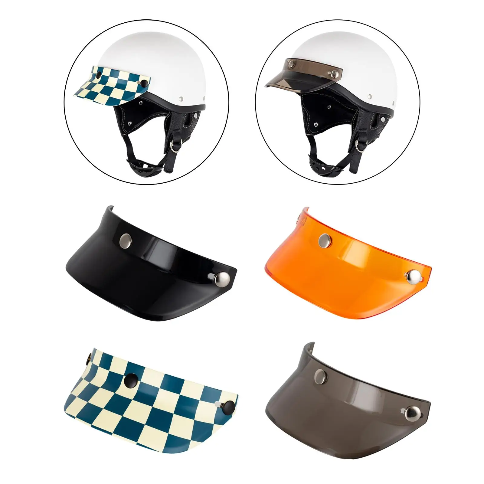

Helmet Visor Peak 3 Snap Helmet Visor Protector for Half Helmets Parts