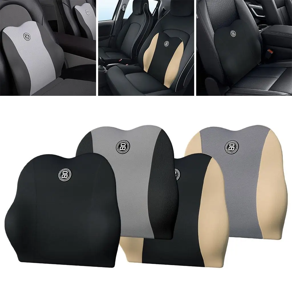 Automobile Lumbar Pillow Cushion Soft Back Support Fit for Car Home Chairs