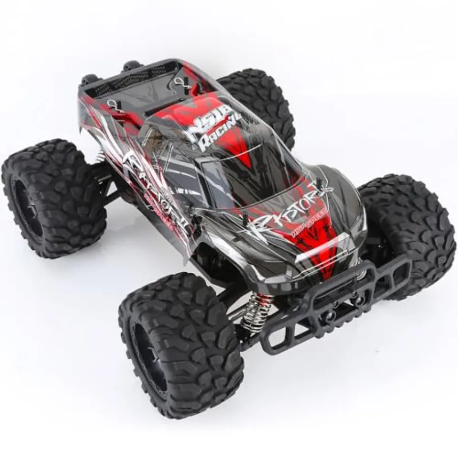 

RC Monster Truck for Offroad Use Brushless Motor Black/Red 100km/h+ Speed 1:8 Scale Dual 3S Battery 4WD