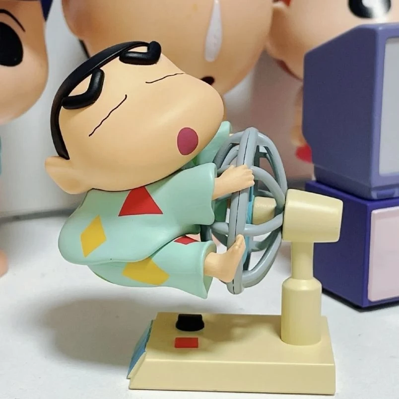 Miniso crayon shin-chan caixa cega genuína vida diária série móvel brinquedo surpresa figuras de ação boneca brinquedo ornamento decoração presente