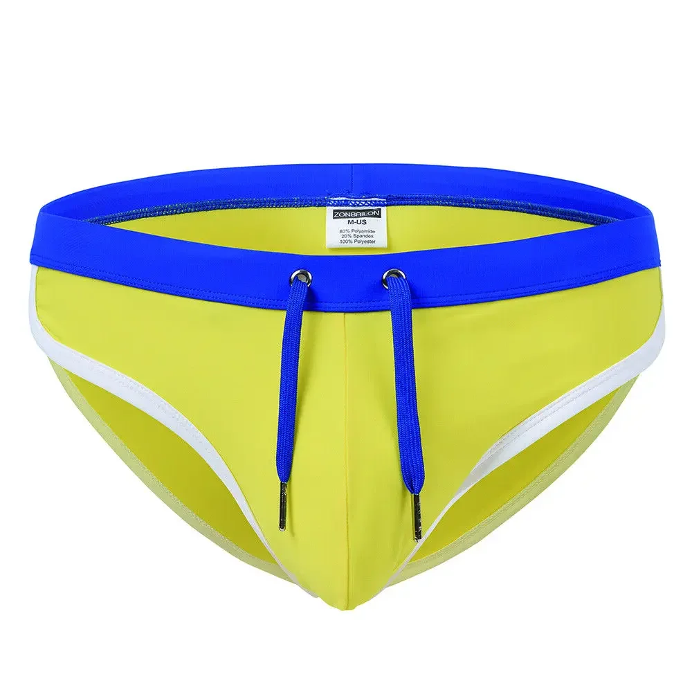 Jinshi Men's Breathable Quick Dry Sexy Swimming Briefs Drawstring Beach Bikini Summer Men Beach Briefs
