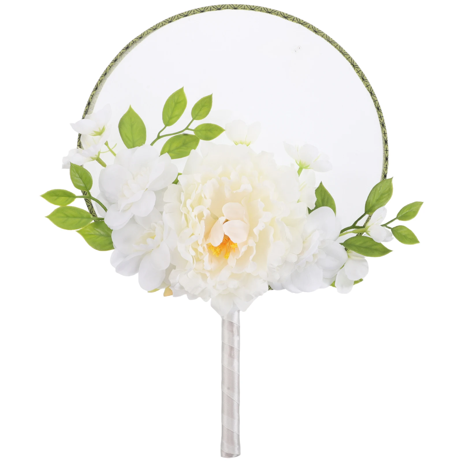 

New Chinese Round Fans Tassel Flower Decorations Wedding Beach Handheld Manual Wood Hand Crank Fan Fans Summer Vintage
