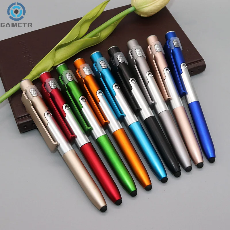 

Creative Multifunctional Ballpoint Pen LED Light Mobile Phone Fold Holder Night Read Writing Pencil Student Stationery Gifts