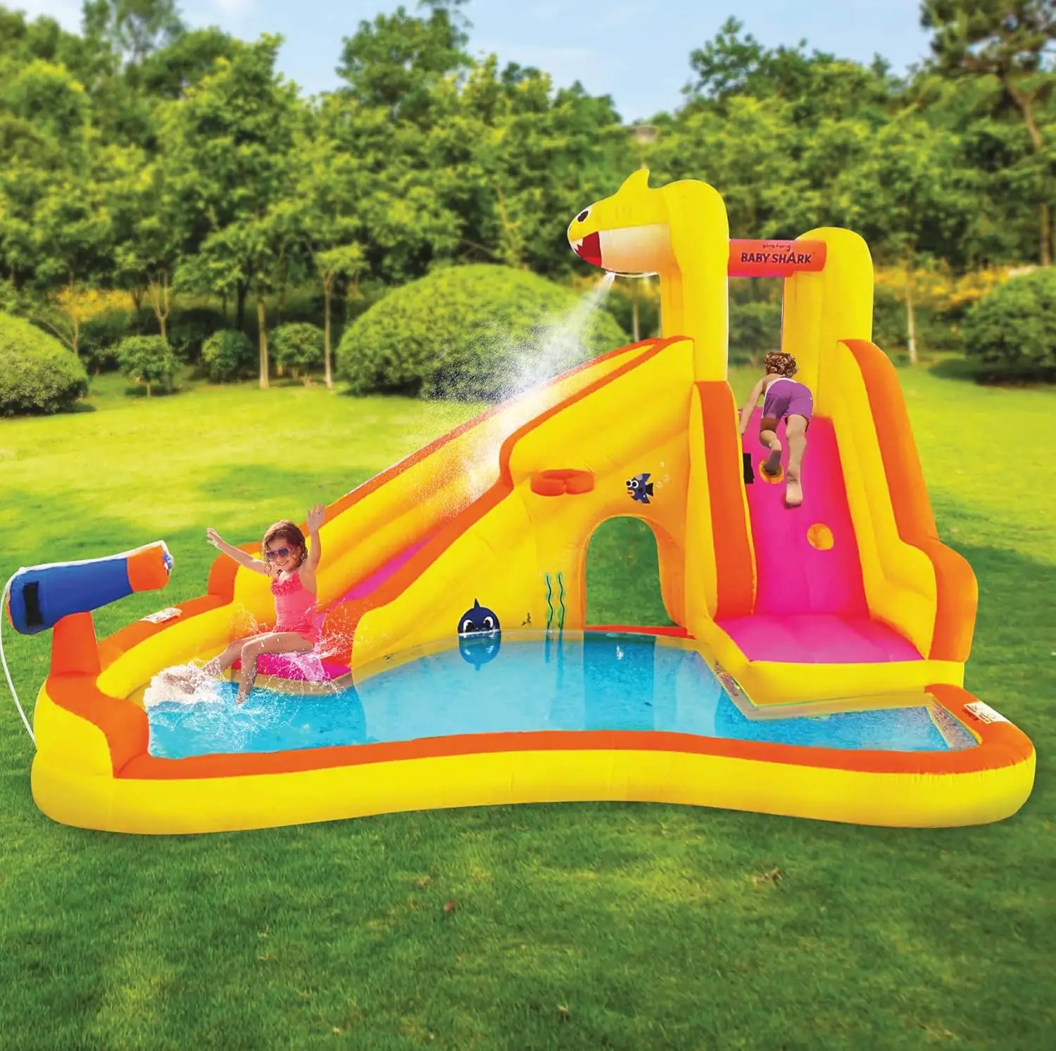 Kids' Inflatable Water Slide with Pool, Sprayer & Blower for Outdoor Fun