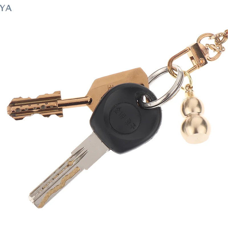 [Y]1Pc Brass Gourd Pendant Irregular Jar Keychain Hanging Necklace Jewelry Waterproof Pill Box Medicine Case